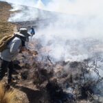 Incendio forestal de gran magnitud arrasa las faldas del volcán Tunupa y afecta a más de un centenar de familias